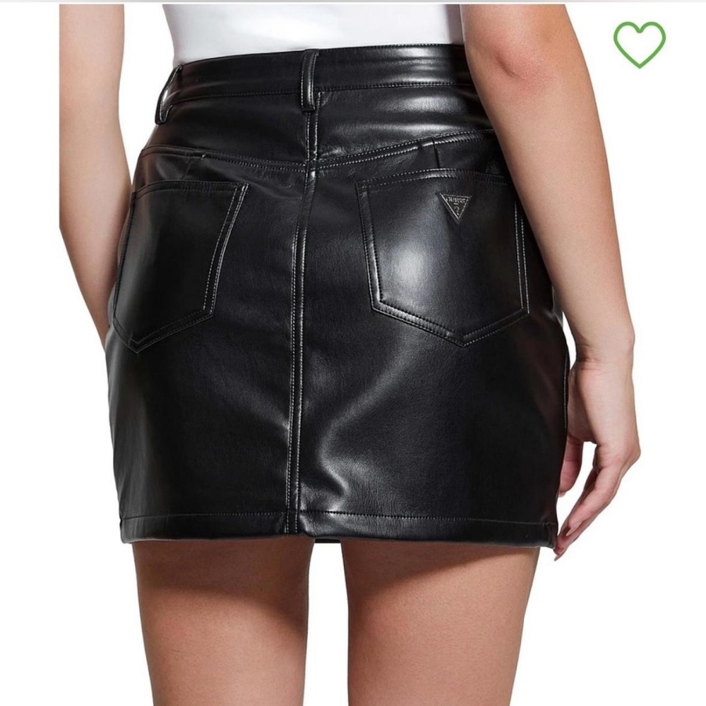 Guess Black Leather Pencil Skirt